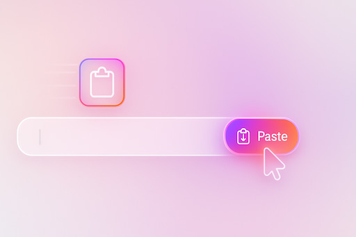 step 2: paste instagram url - screenshot showing paste link button in the instagram-video.download website